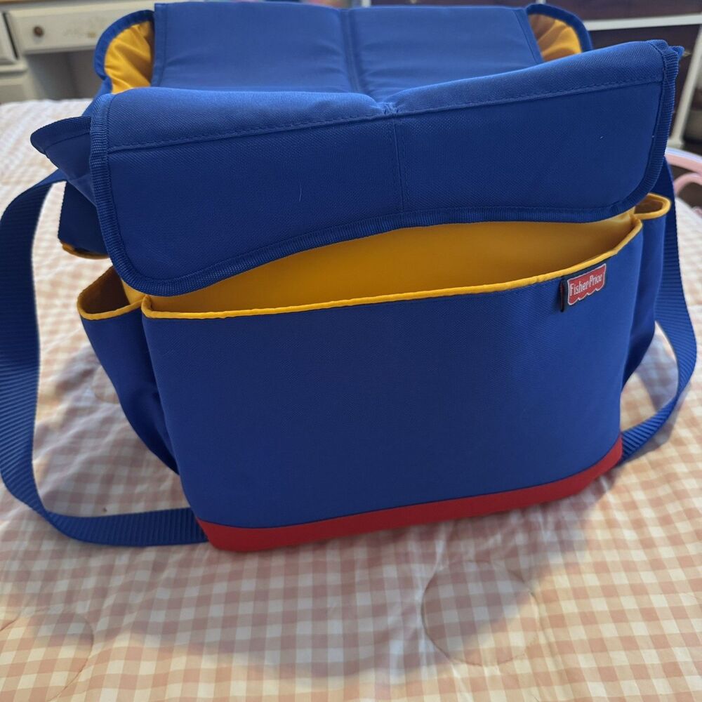 Retro 90’s Vintage Fisher Price Baby Diaper Bag Insulated ColorBlock Cooler Tote